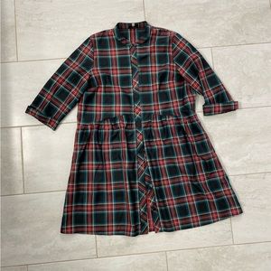 Tuckernuck plaid Royal shirt dress